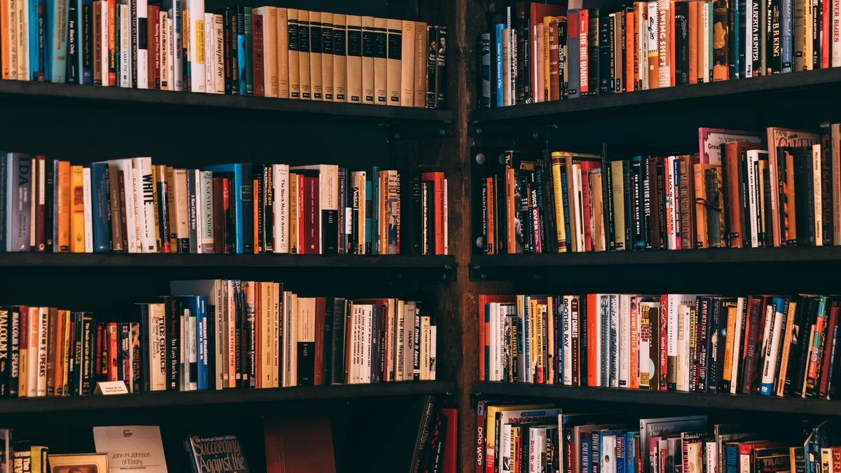 Boeken netjes gerangschikt op planken