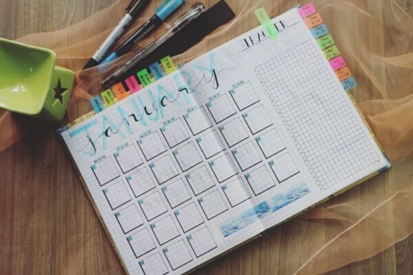 Planner met schrijfmateriaal